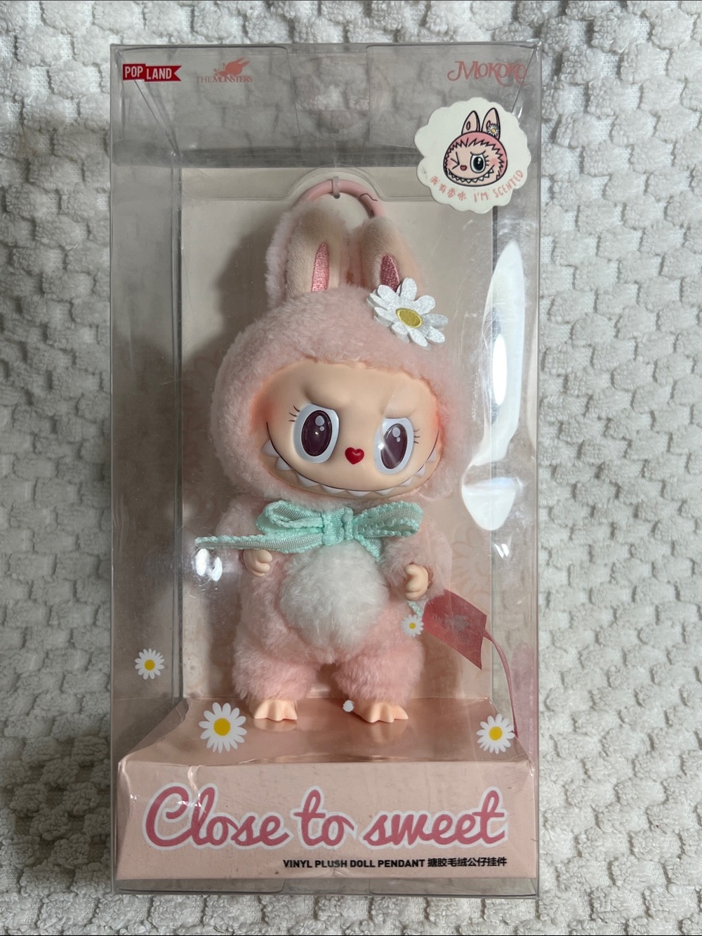 PopLand Pop Mart Close to Sweet Mokoko Pink Tag Plush Pendant